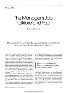 The Manager's Job: Folklore and Fact by Henry Mintzberg (HBR Classic)