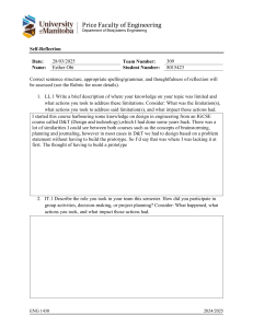 Engineering Self-Reflection: Biosystems Design & Teamwork (ENG 1430)