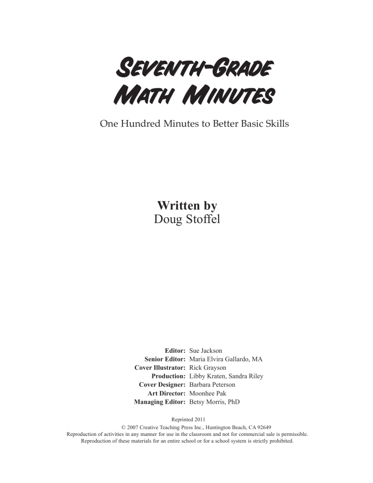 Minute Math grade 7