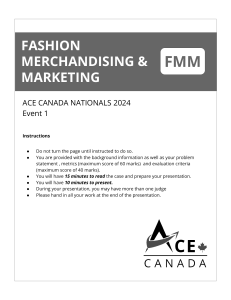 Fashion Merchandising & Marketing Case Study | ACE Canada Nationals 2024