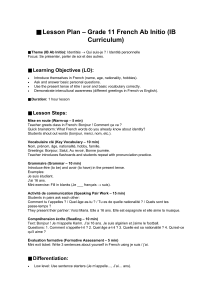 French AbInitio Grade11 Lesson1