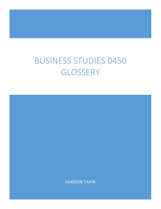 Business Studies Glossary: Key Terms & Definitions