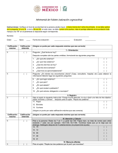 Mini-Examen del Estado Mental (MMSE) para Evaluación Cognitiva