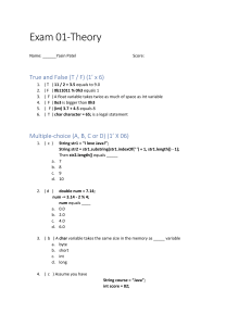 Java Programming Fundamentals Exam