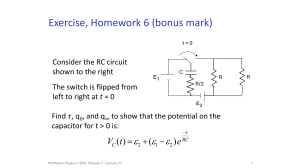 RC Circuit Analysis: McMaster Physics 1E03 Homework Problem