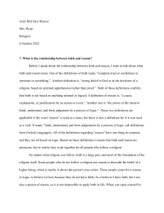 Faith and Reason: Exploring the Relationship & Virtues