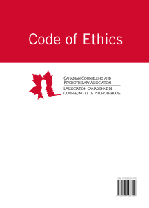 Canadian Counselling Psychotherapy Code of Ethics 2020