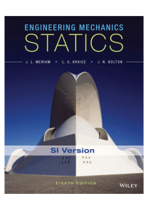 Engineering Mechanics: Statics (SI Version) - 8th Edition Textbook