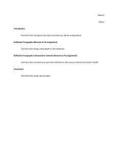 Reflective Essay Template: Holistic Health & Self-Reflection
