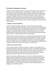Effects of Radiation on Animals: Genetic, Health, Behavioral Impacts