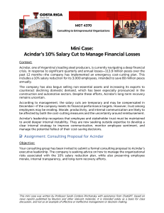 Acindar Salary Cut: Consulting Proposal for Organizational Risk Management
