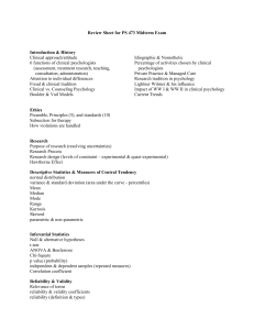 Clinical Psychology Midterm Review Sheet