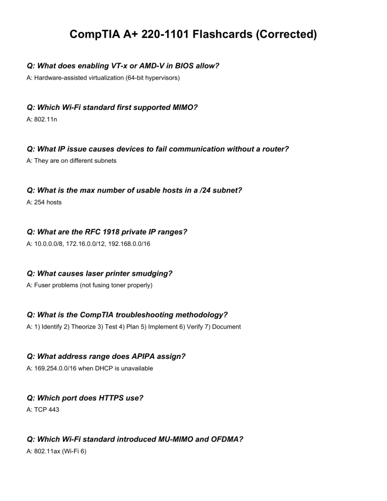 CompTIA A+ 220-1101 Flashcards: IT Certification Study Guide