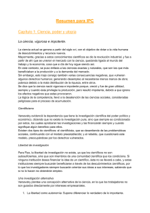 Resumen de IPC: Ciencia, Poder y Sociedad