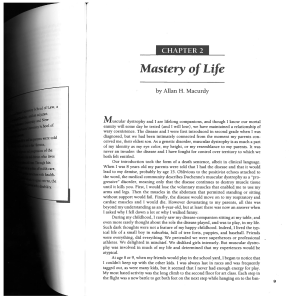 Mastery of Life: Muscular Dystrophy Autobiography Chapter