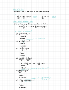 D.E  Definitions, Terminology And Initial Values Problems