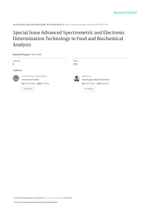 Special Issue: Advanced Spectrometric & Electronic Tech in Food Analysis