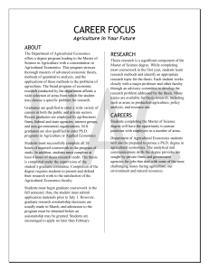 Agricultural Economics M.S. Program Overview