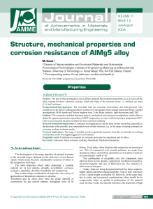 AlMg5 Alloy: Structure, Properties, Corrosion Resistance