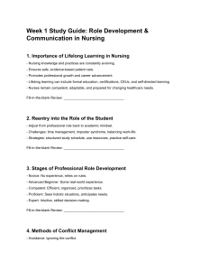 Nursing Role Development & Communication Study Guide