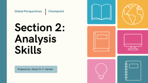 Global Perspectives Checkpoint: Analysis Skills for Global Issues