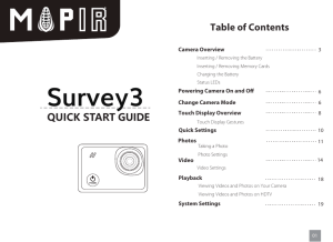 Survey3 Camera Quick Start Guide: Features, Settings & Operation Manual