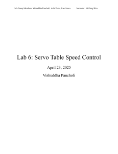 Servo Table Speed Control Lab Report
