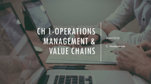 Operations Management & Value Chains: MAN1033 Course Introduction