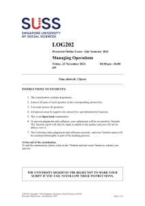 SUSS LOG202 Managing Operations Exam Paper - July Semester 2024