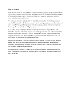 Essay on Computers: History, Uses, and Impact