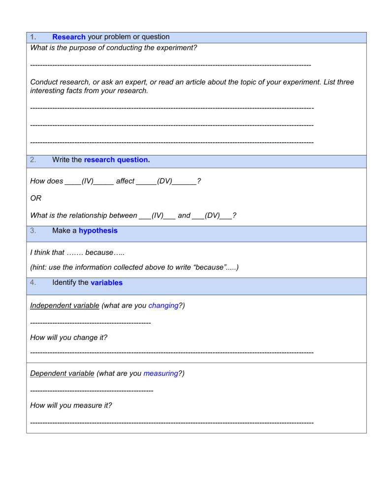 Science Experiment Report Template: Scientific Method Guide