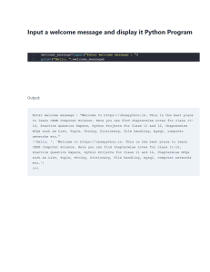 Python Welcome Message Program