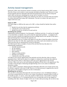 Activity-Based Management (ABM): Concepts, Stages & Applications