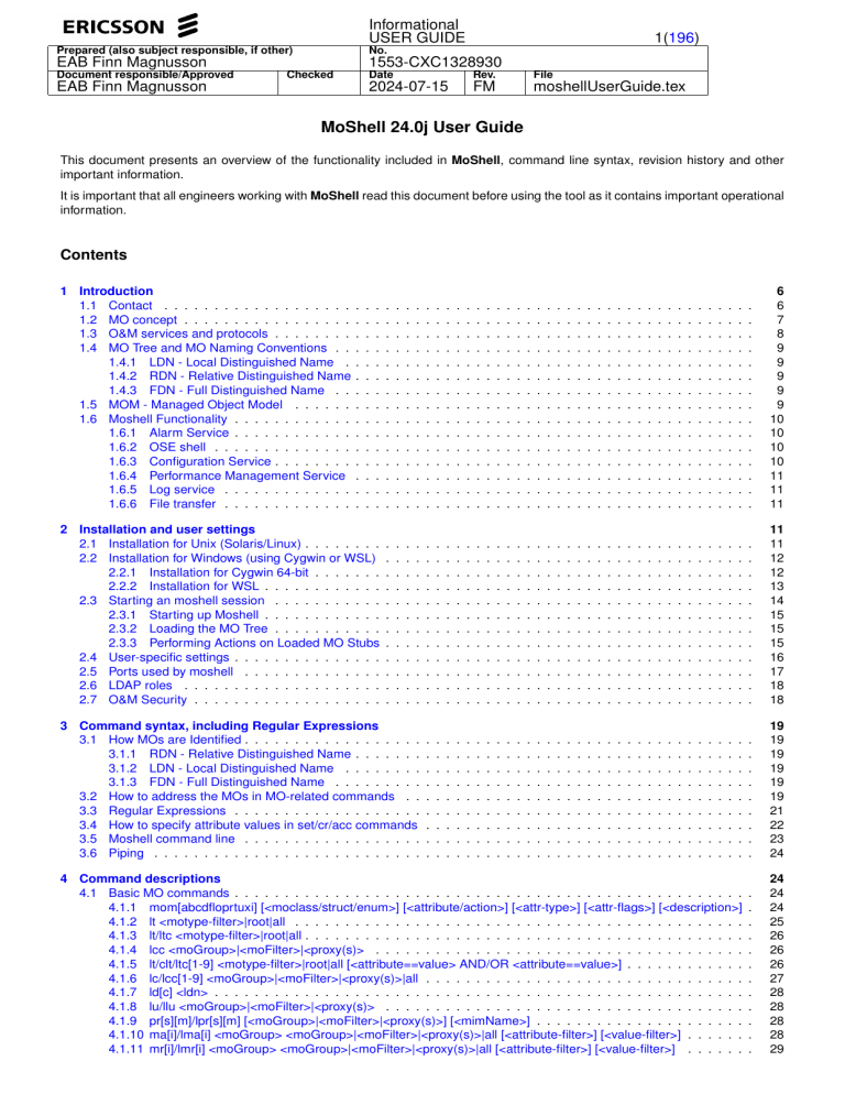 MoShell 24.0j User Guide: Commands, Syntax & Installation for Engineers
