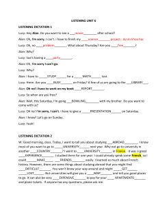English Listening Dictation Exercises - Unit 6 (Middle School)
