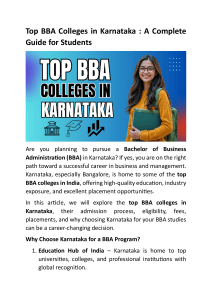 Top BBA Colleges in Karnataka: Complete Guide for Students