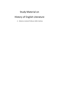 History of English Literature Study Material: Anglo-Saxon Period