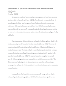 Immune Cells & Microbiota: Macrophages, T-cells, B-cells Interactions