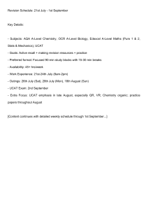 A-Level & UCAT Revision Schedule: Chemistry, Biology, Maths Study Plan