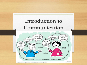 Introduction to Communication: Elements & Process