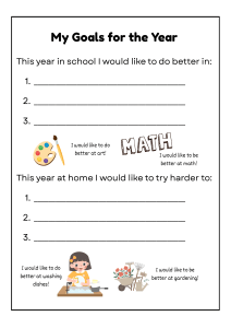 My Goals for the Year Worksheet | Kids' Goal Setting Activity