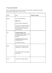 5th Year Book List 2022-2023 - High School Curriculum