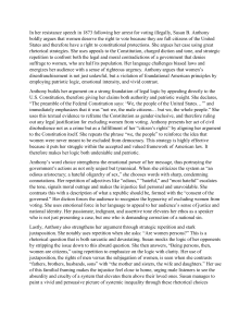 Susan B. Anthony's Rhetoric: Analyzing Her 1873 Suffrage Speech