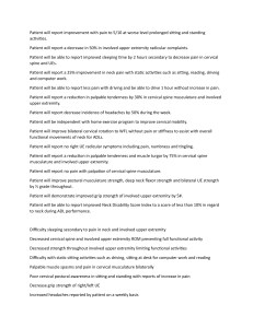 Patient Rehabilitation Goals: Neck & Upper Extremity Pain Management