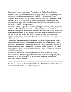 Information Systems Design: Foundations for Modern Organizations