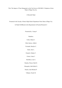 Time Management & Test Scores: HUMSS 12 Research