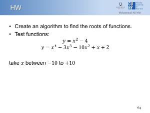 Algorithm for Finding Function Roots: Mathematics Homework