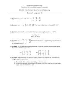 Linear Systems Engineering Homework: Matrix Operations & Transformations