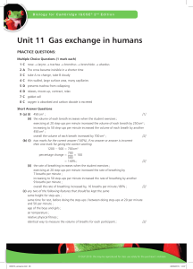 IGCSE Biology: Gas Exchange Answer Key
