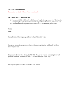 MER 214 Weekly Reporting Form | Engineering Student Progress